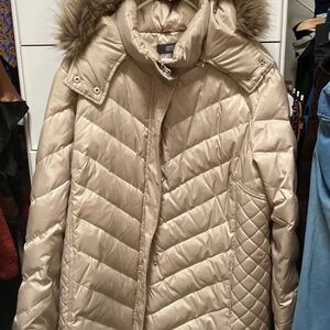 Kennith Cole Reaction Puffer Coat - pale gold (champaign) - knee length - 2X